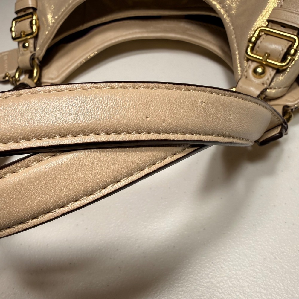Coach Madison Metallic Leather Maggie Hobo Bag Champagne Gold 19700 Medium - Picture 15 of 16